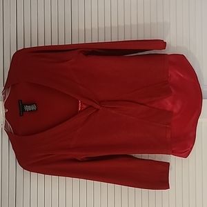 Apostrophe 90's Lg Slv V Neck Lightweight Sweater. Size Small. Red